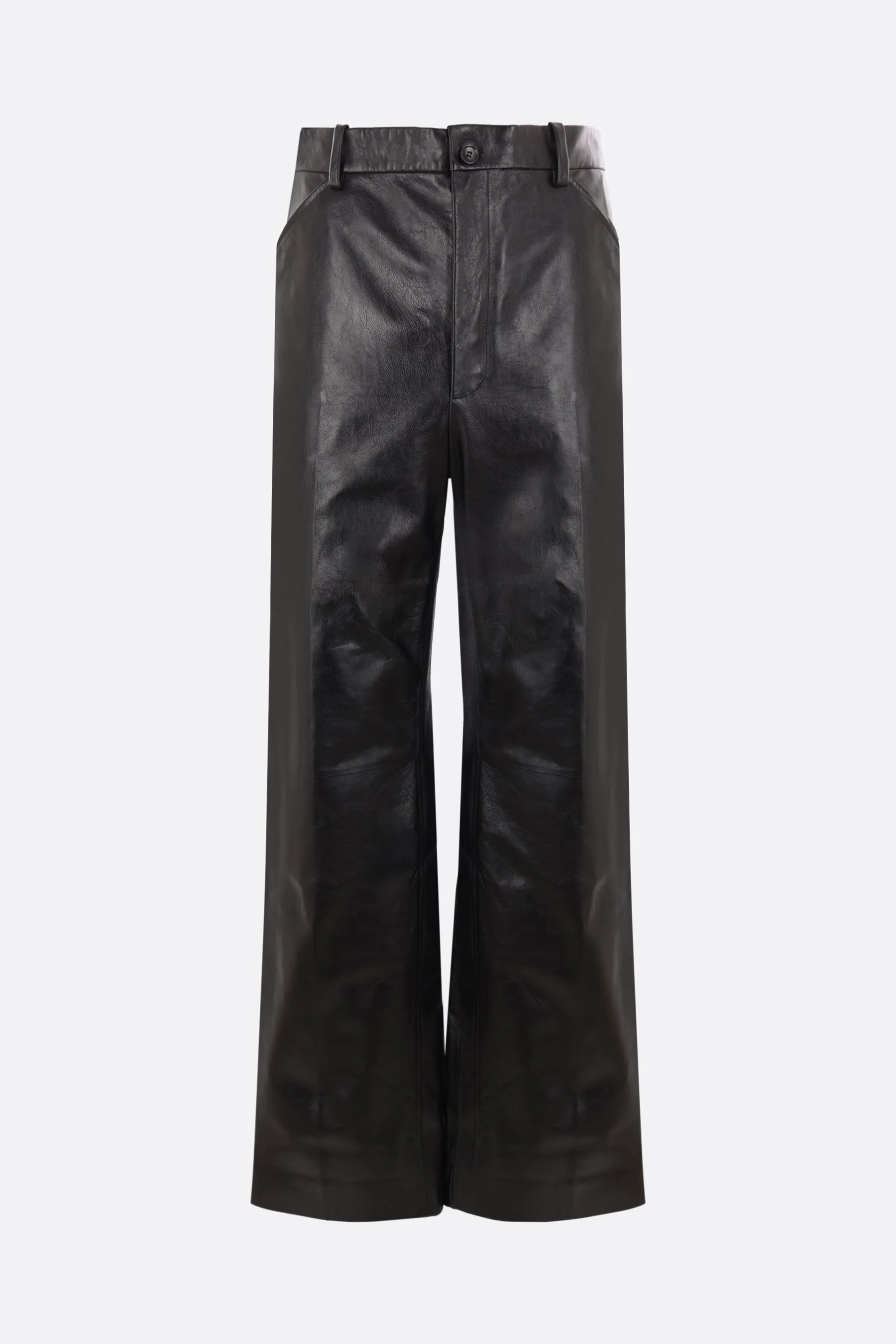 Straight-leg Smooth Leather Trousers