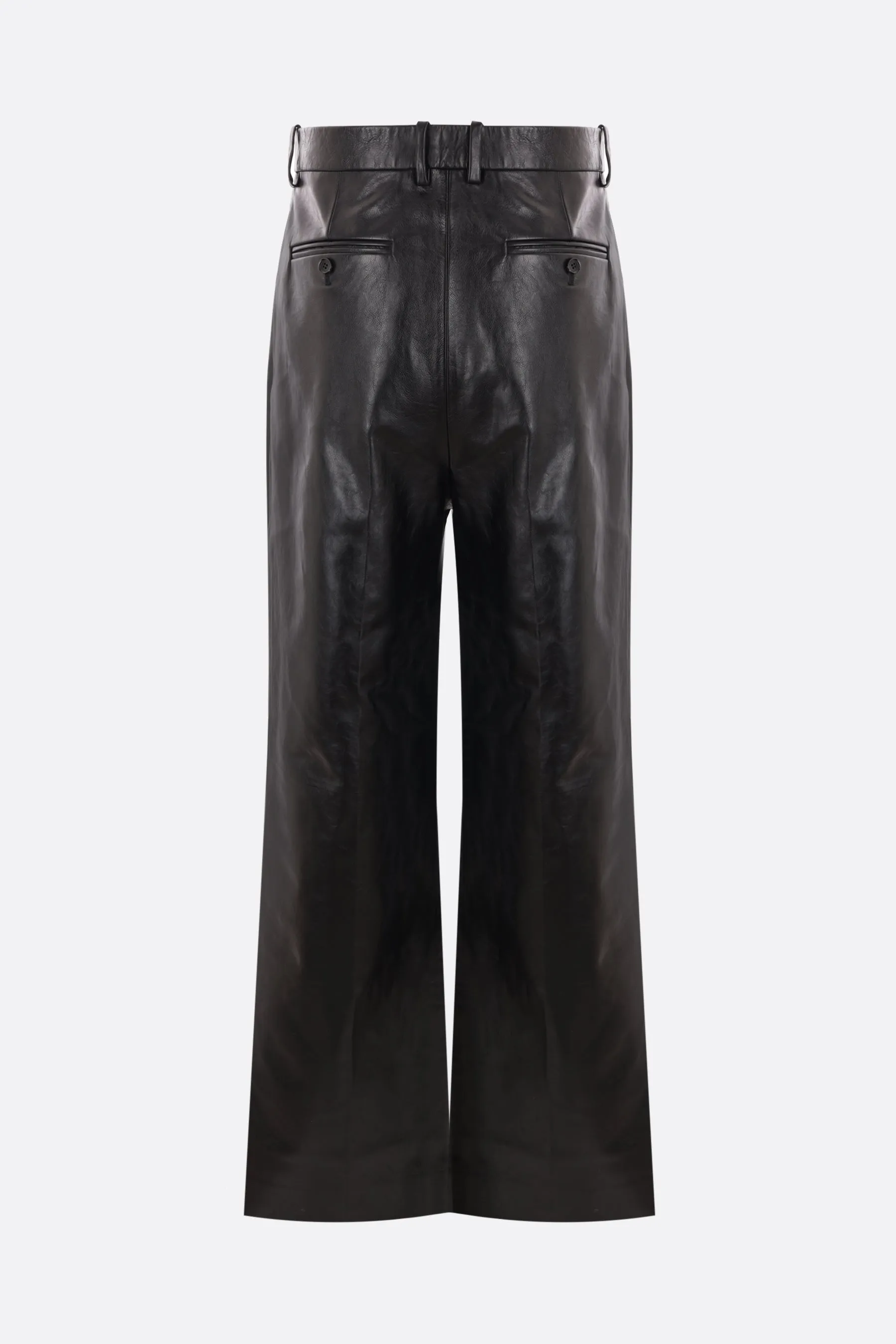 Straight-leg Smooth Leather Trousers