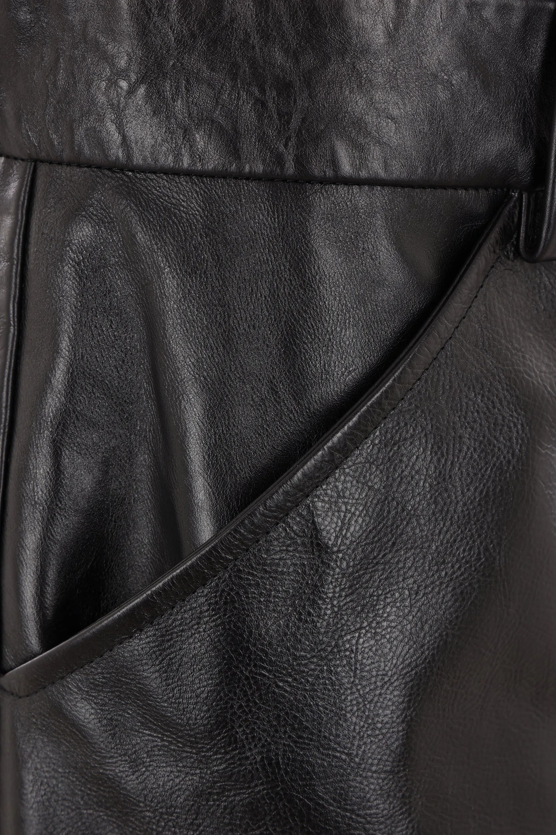 Straight-leg Smooth Leather Trousers