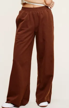 Tayla Brown Wide Leg Sweatpants
