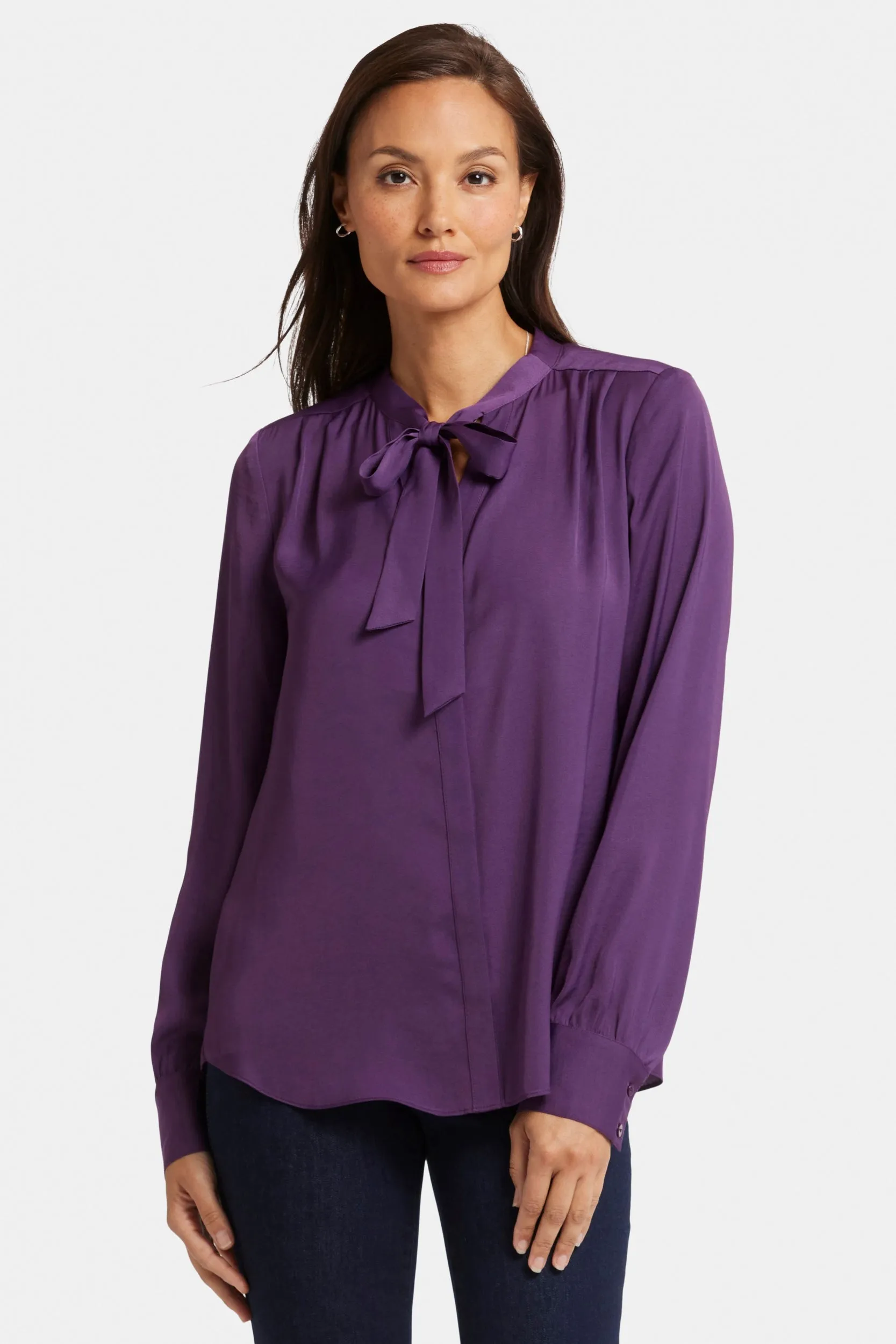 Tie-Neck Blouse Purple | Grape Royale