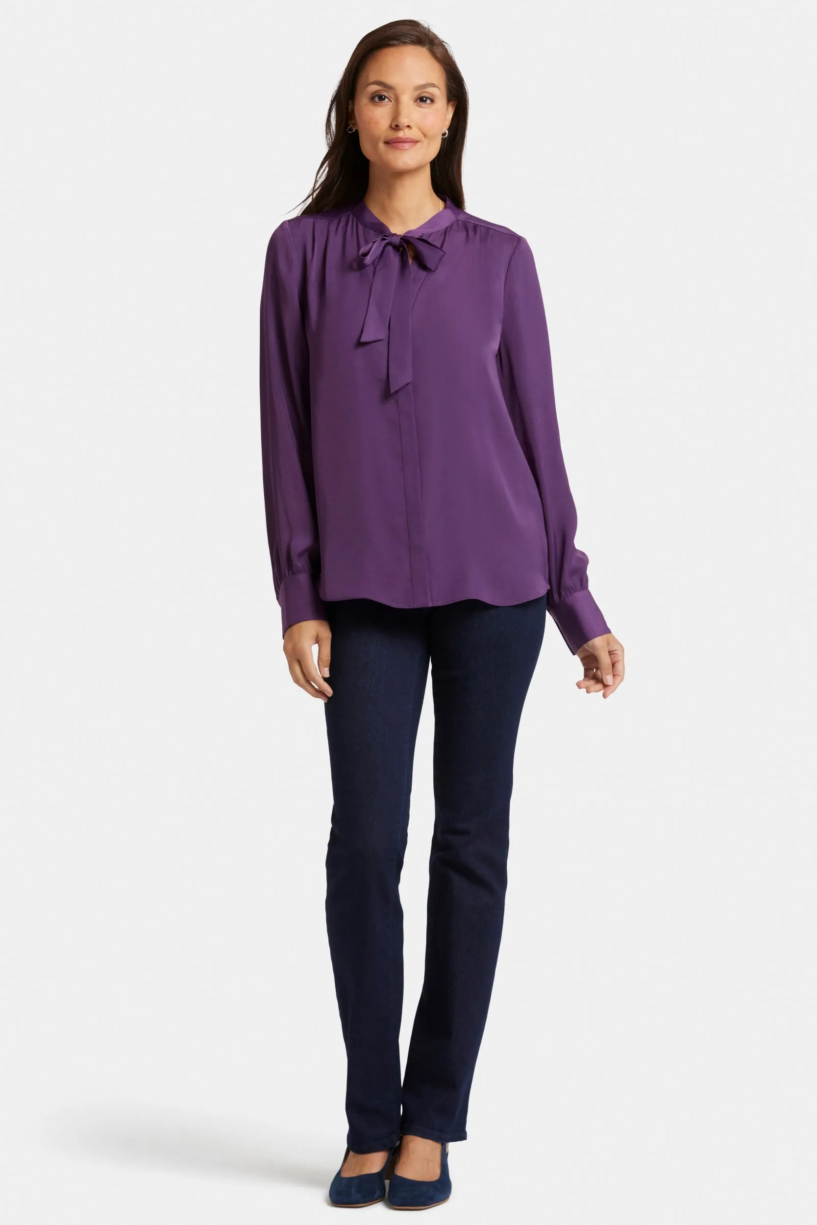 Tie-Neck Blouse Purple | Grape Royale