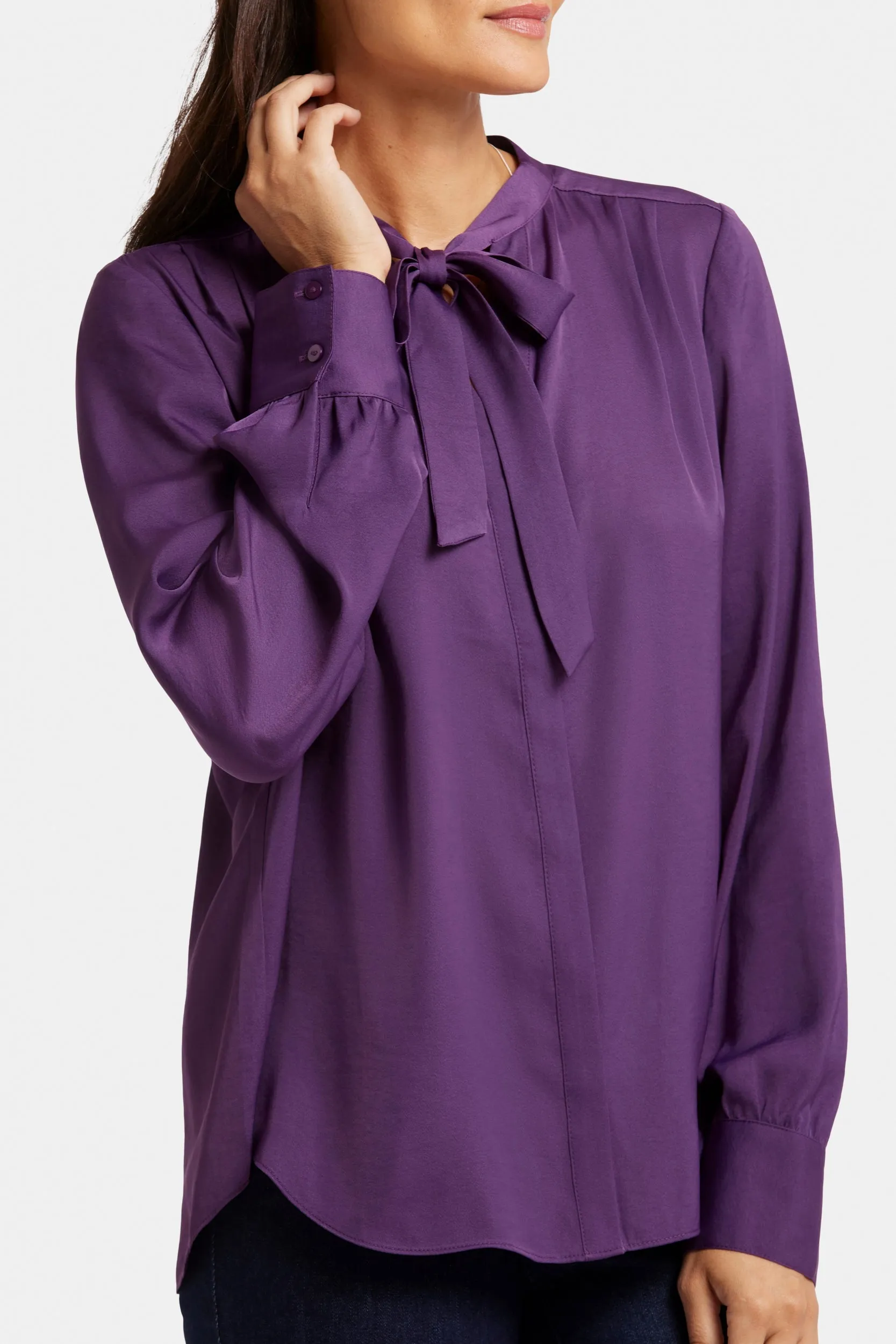 Tie-Neck Blouse Purple | Grape Royale