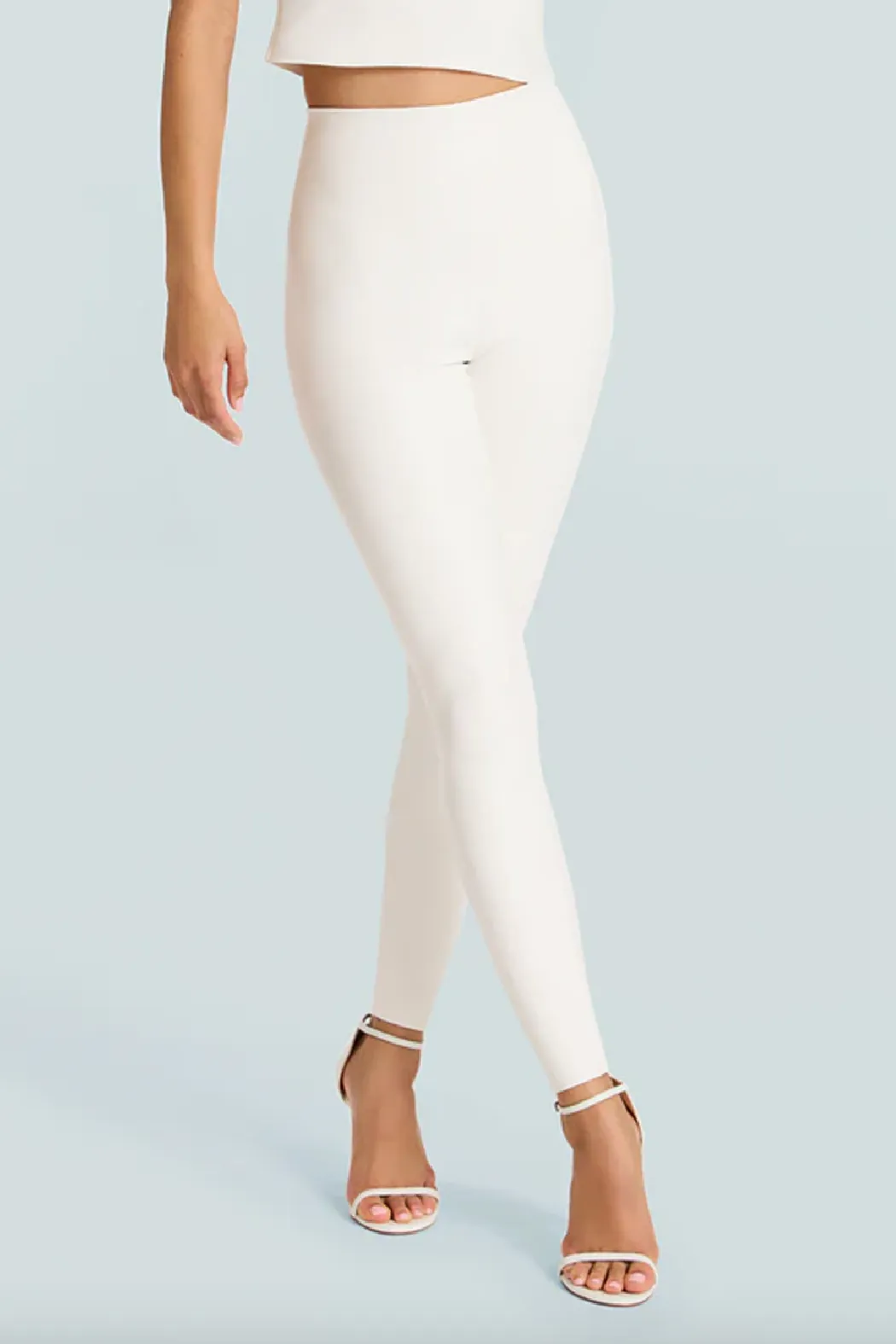White Faux Leather Legging