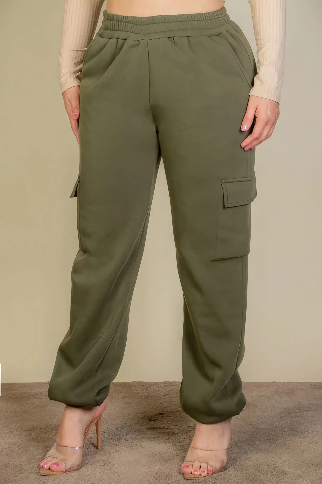 Women's Plus Size Sweatpants with Side Pocket & Drawstring Waist