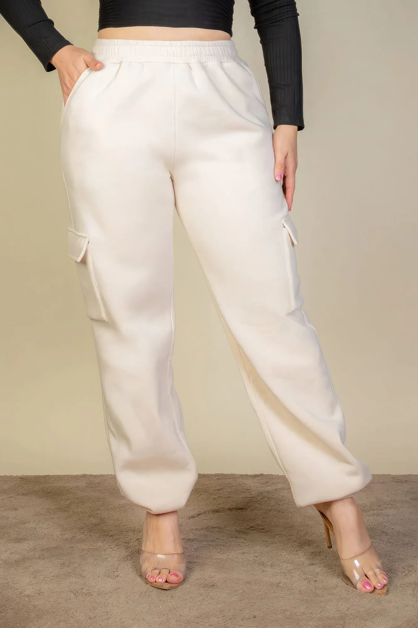 Women's Plus Size Sweatpants with Side Pocket & Drawstring Waist