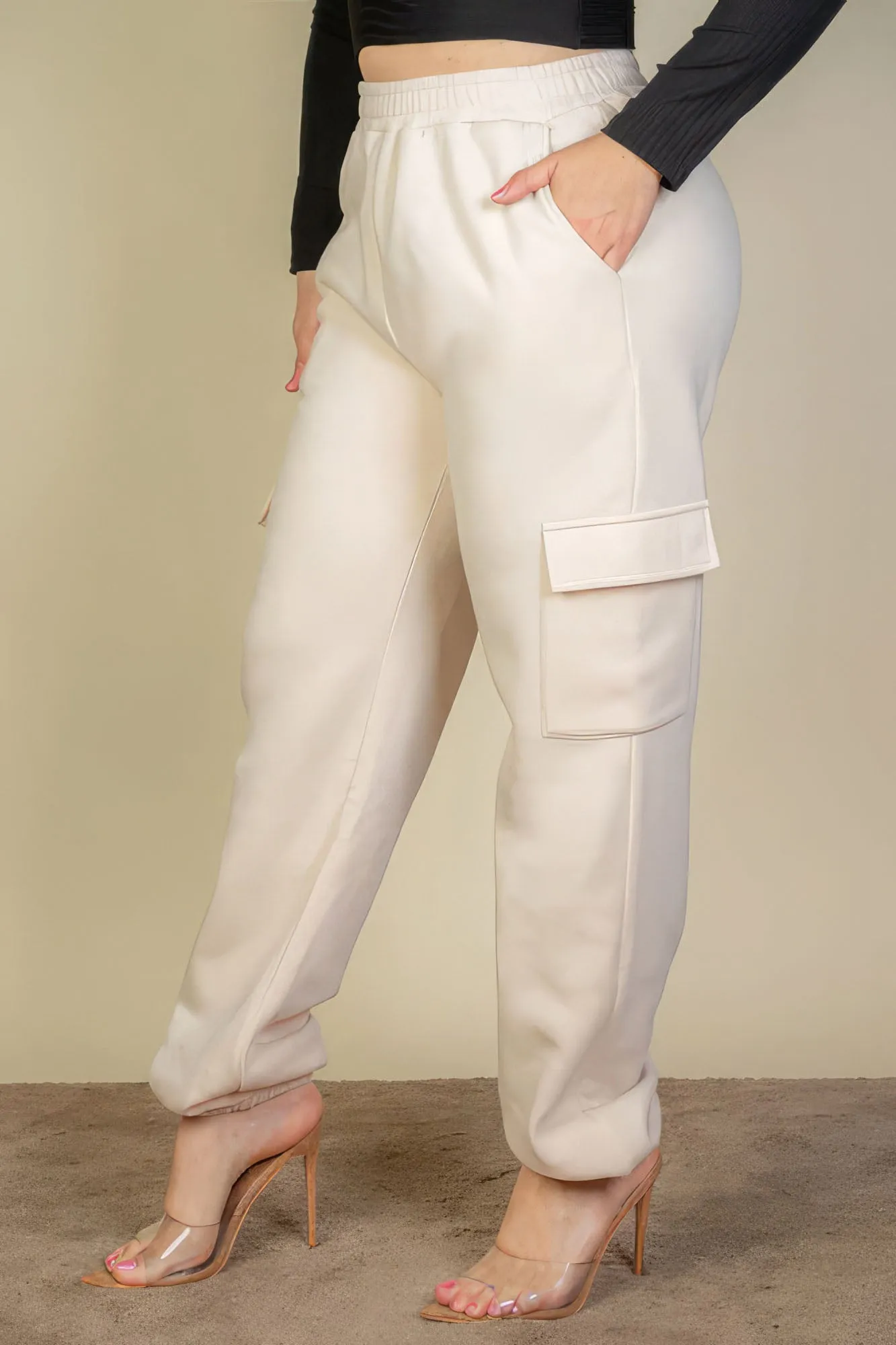 Women's Plus Size Sweatpants with Side Pocket & Drawstring Waist