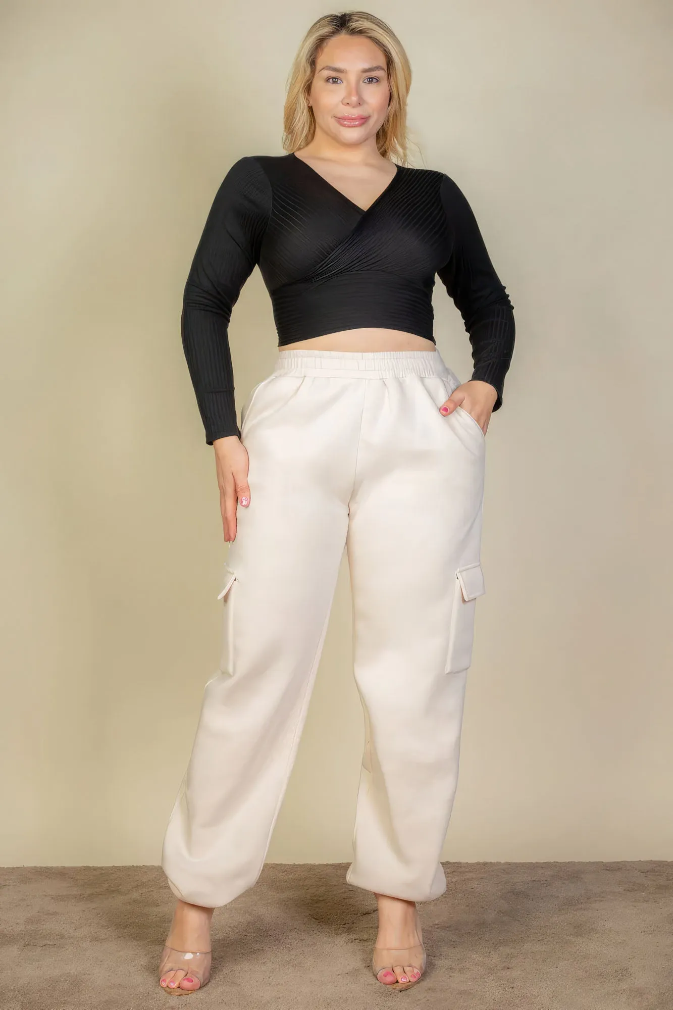 Women's Plus Size Sweatpants with Side Pocket & Drawstring Waist