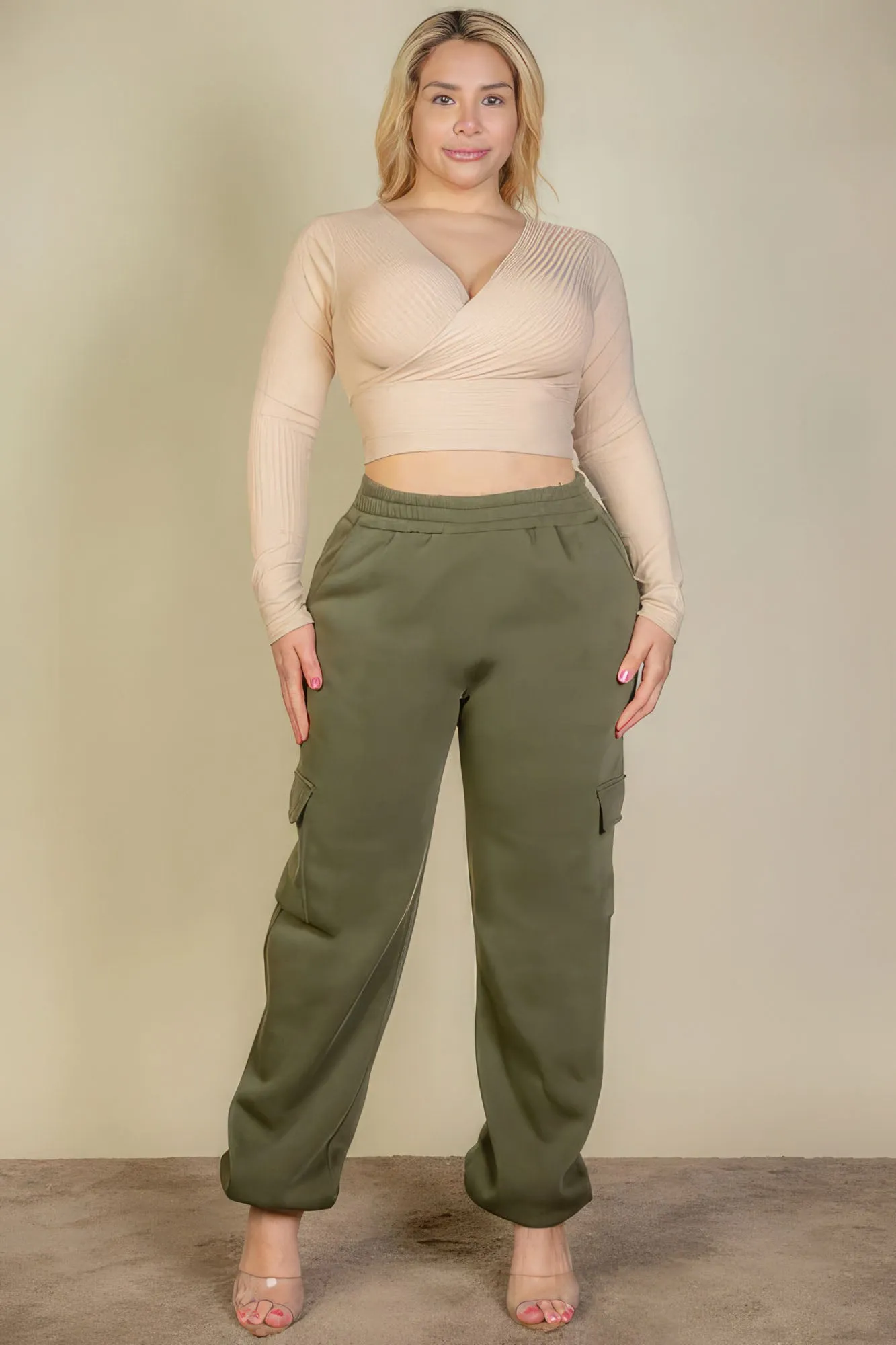 Women's Plus Size Sweatpants with Side Pocket & Drawstring Waist