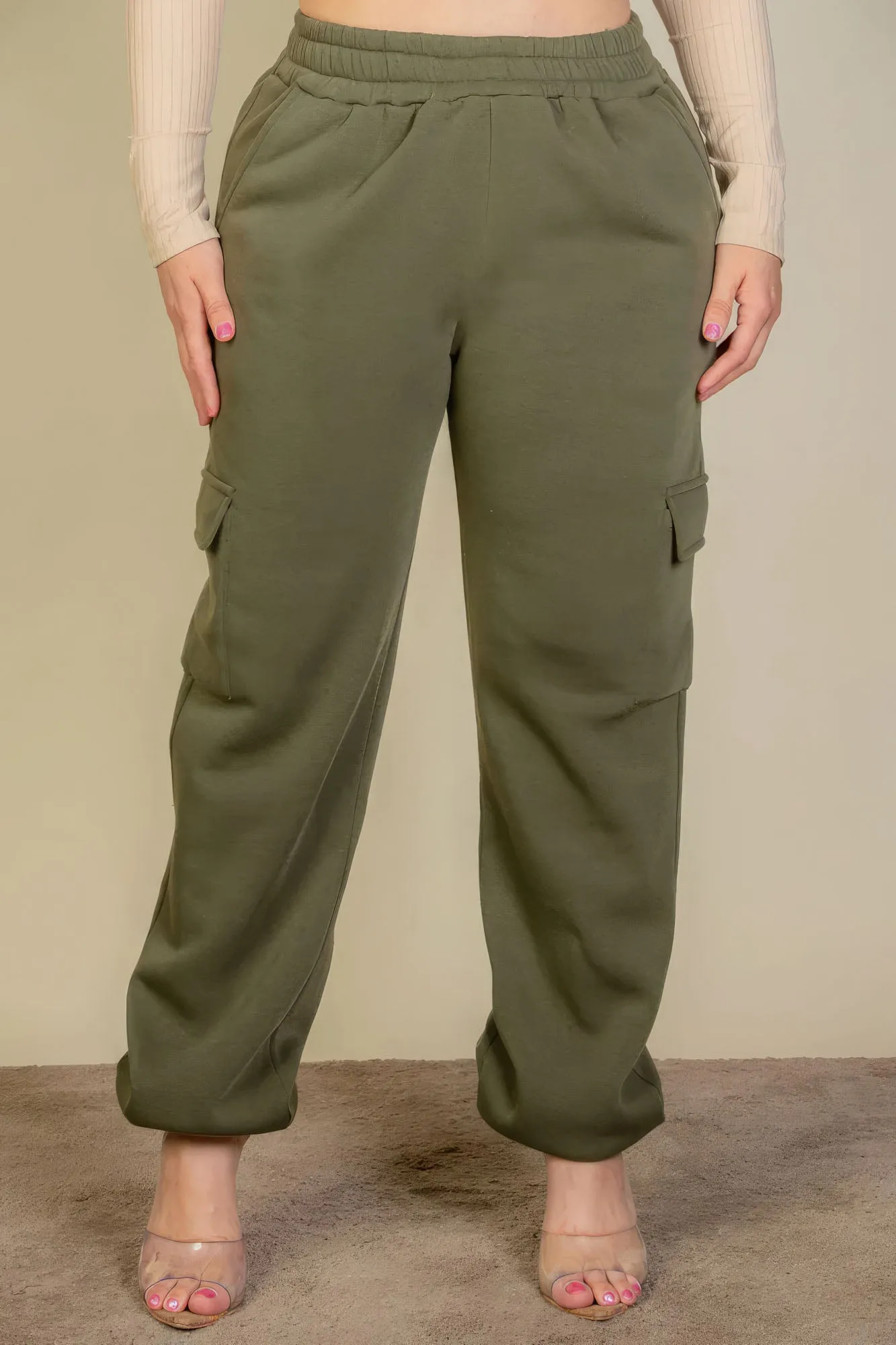 Women's Plus Size Sweatpants with Side Pocket & Drawstring Waist