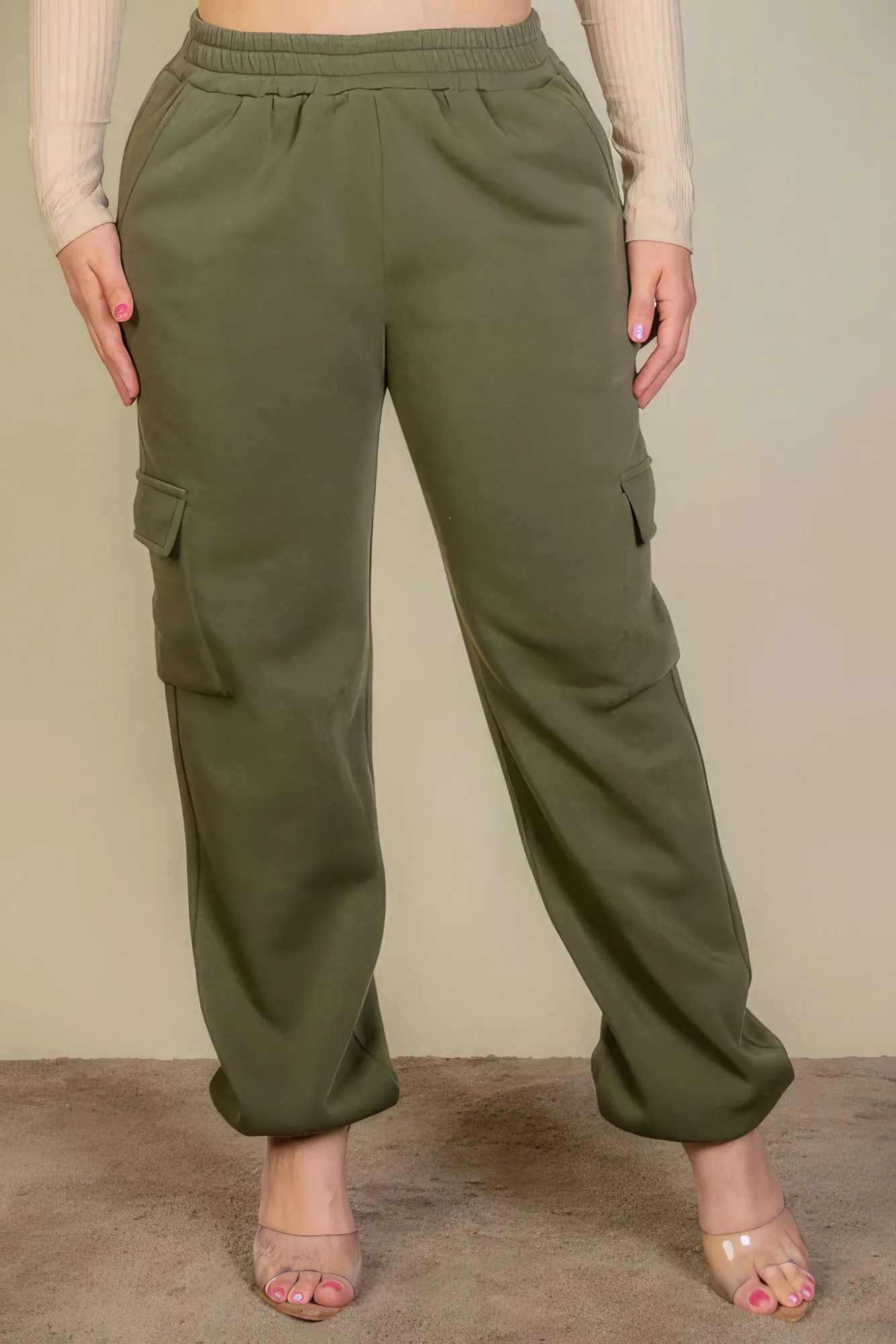 Women's Plus Size Sweatpants with Side Pocket & Drawstring Waist